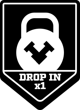 Single drop-in kettlebell badge