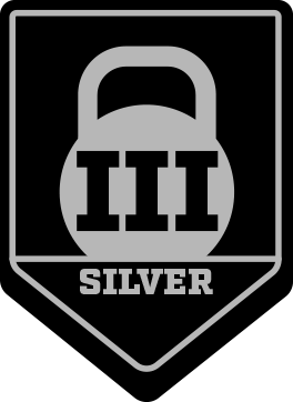 Silver membership kettlebell badge